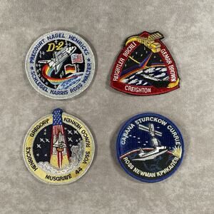 Vintage 90s 00s Space Iron On NASA Mission Patch Lot of 4 Pieces
